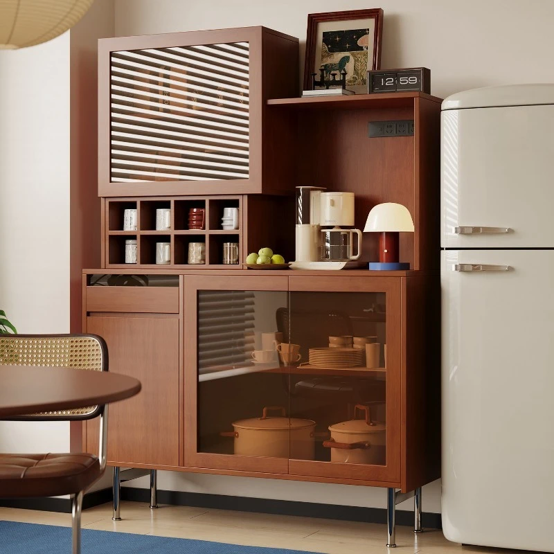 

Multifunctional sideboard, solid wood storage cabinet, open-style
