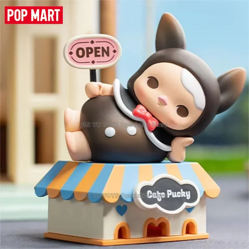 POP MART PUCKY Rabbit Cafe Series Mystery Box  Anime Action Figure Ornament Figurines Home Decor Desktop Toys Model Girl's Gifts