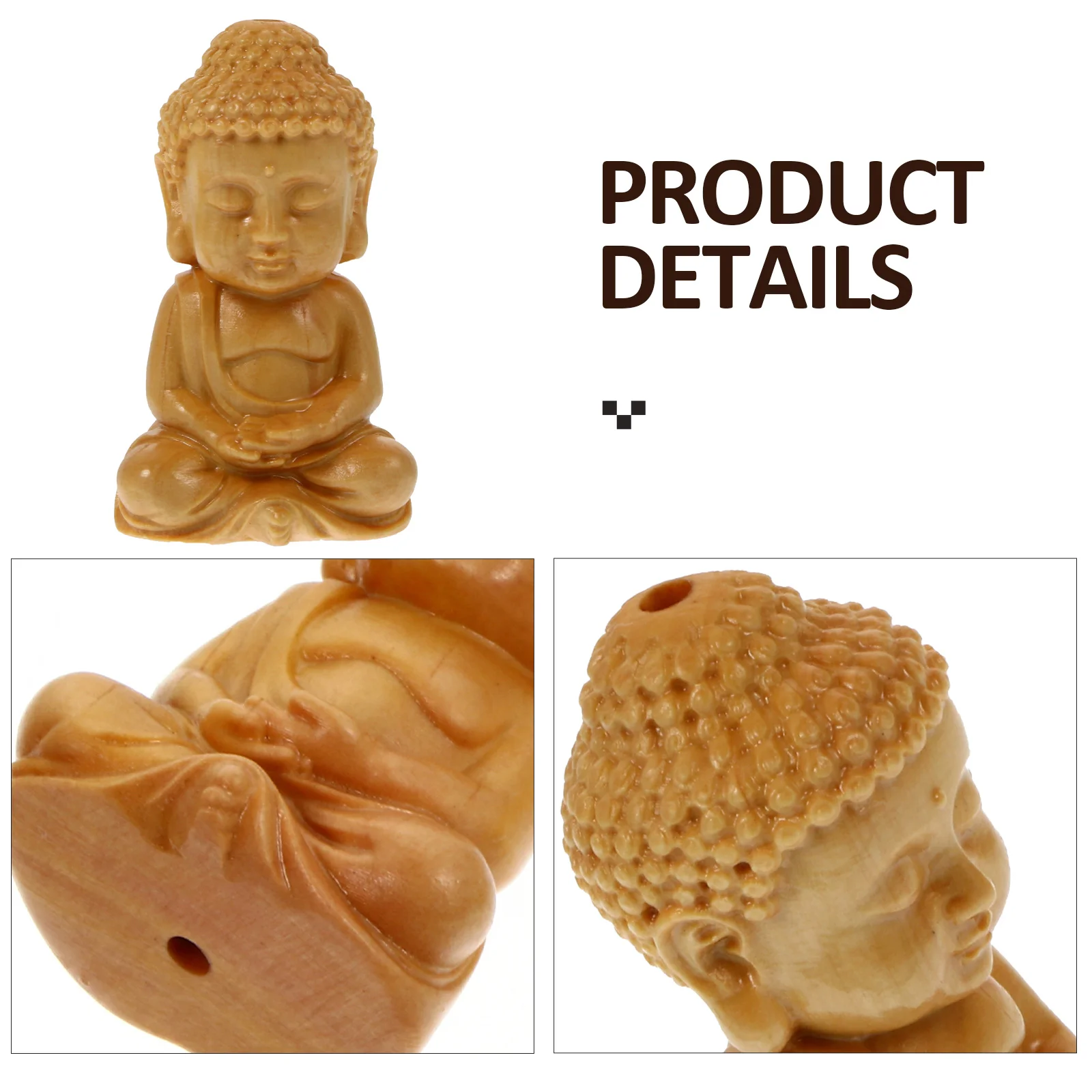 

2pcs Buddha Keychain Hanging Accessories nament Chains Decor Pendant Durable Non Fading Rust Proof Wooden Chinese