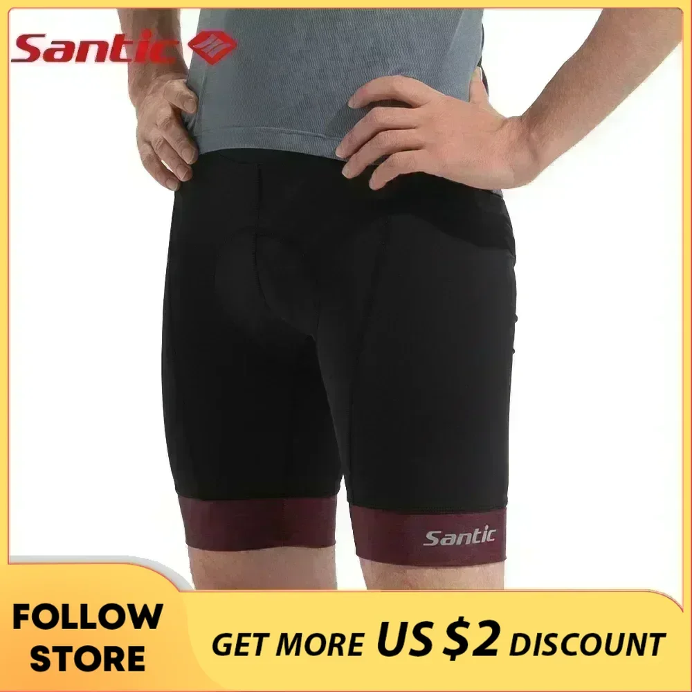 Santic Men\'s Cycling Shorts 4D Padded MTB Bike Shorts Breathable Reflective Road Bicycle Wear Quick Dry Riding Pants EU/US Size