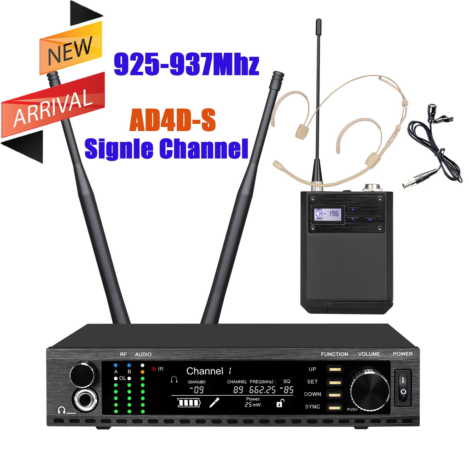 Leicozic AD4D-S KSM11 Kondensator-Mikrofon, einkanaliges Mikrofon, kabellos, echte Vielfalt für Bühnenauftritte, 500/600/900 MHz 4
