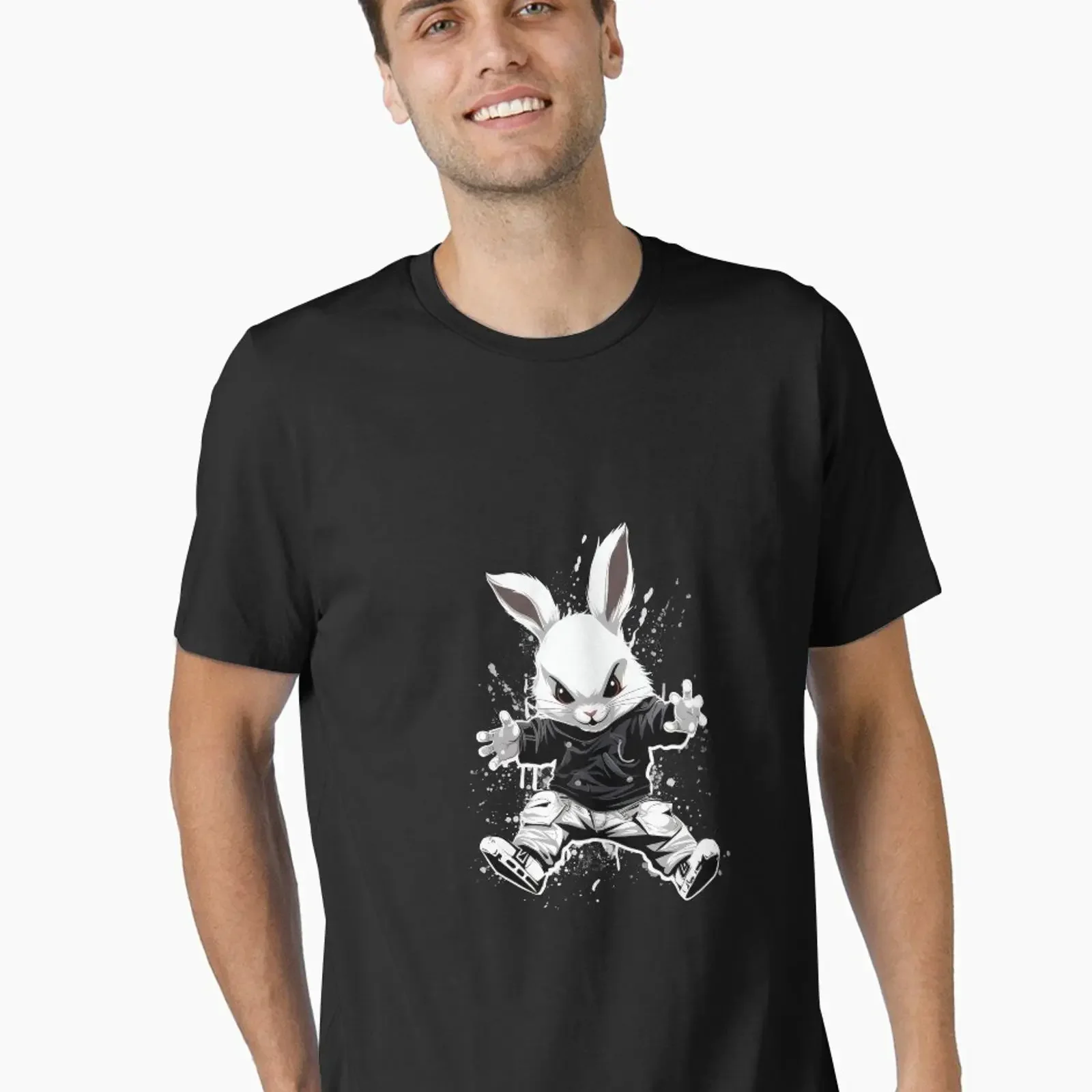 Killer rabbit breakdancer for halloween Essential T Shirt vintage Washed designer clothes homme Stylish Unisex Slightly