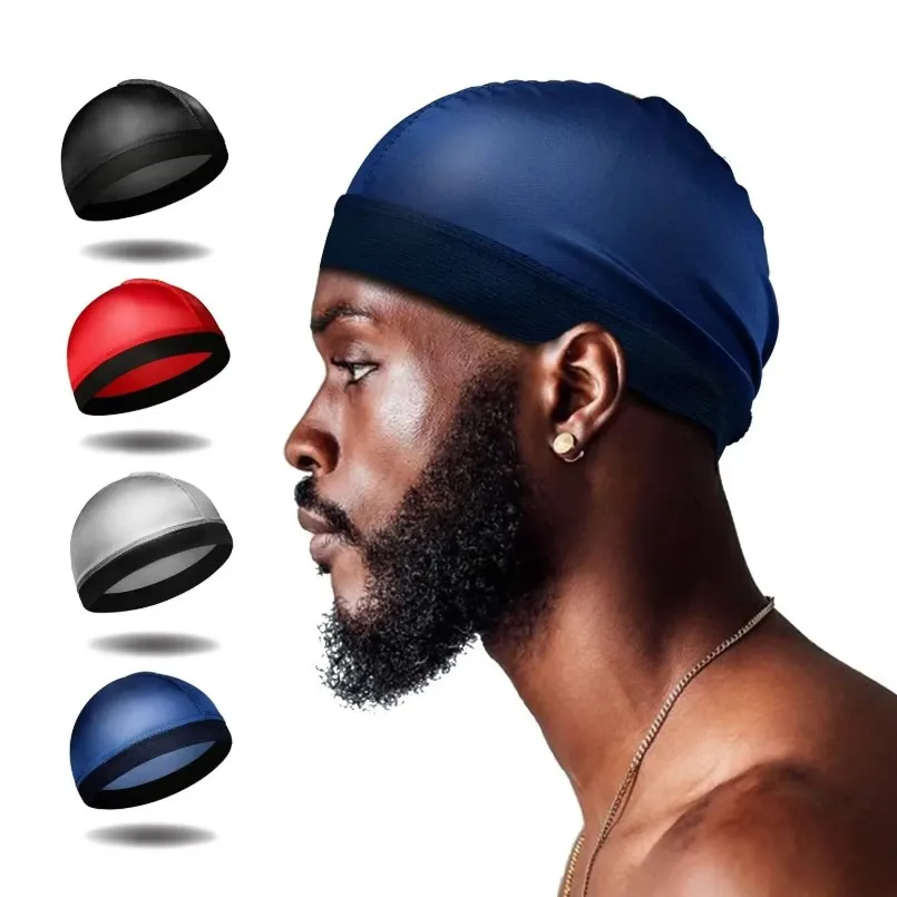 4PCS Neue Einfarbig Welle Kappe Männer Weiche Elastische Atmungsaktive Beanie Turban Hut Unisex Nacht Schlaf Headcover Krebs Haarausfall chemo
