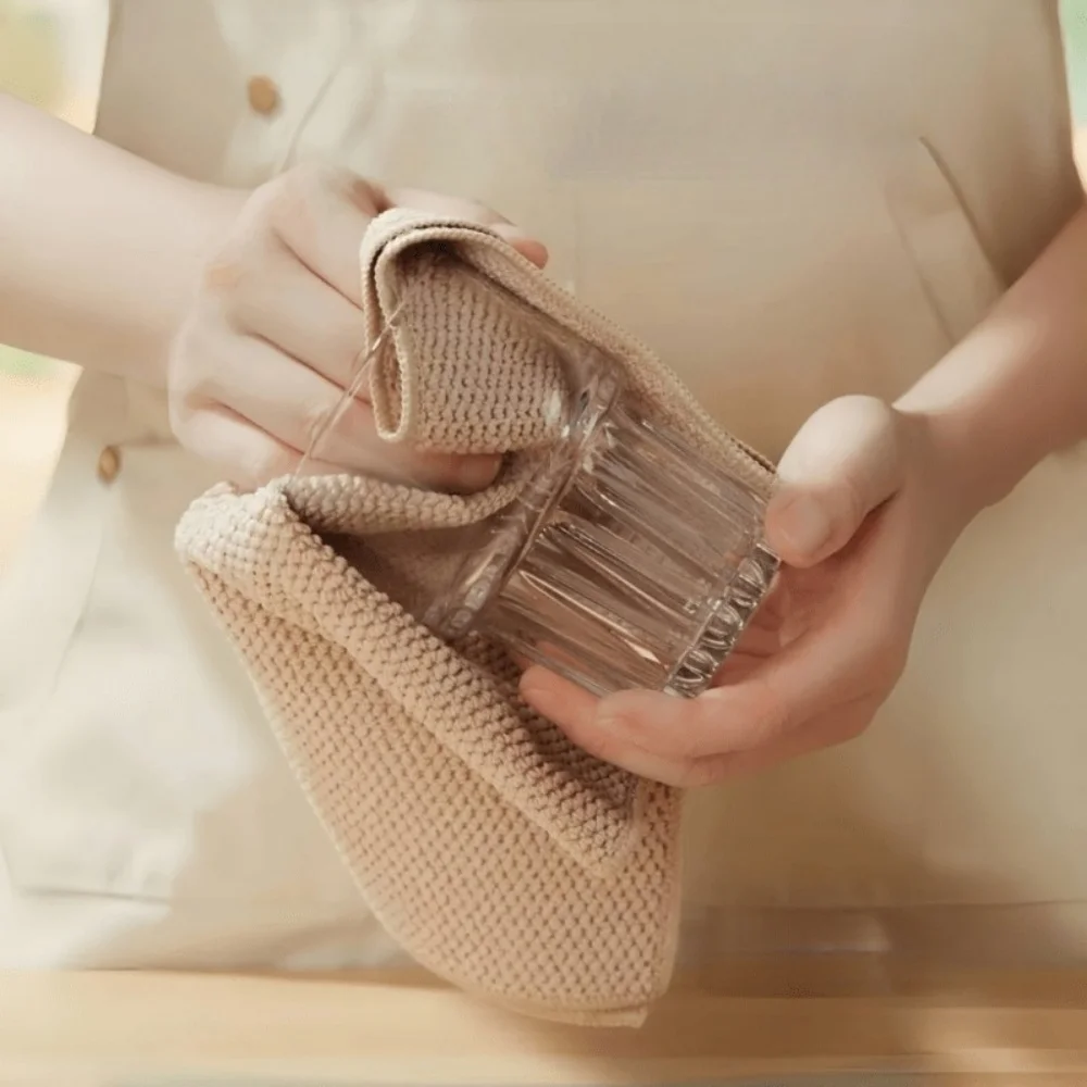 3PCS Kitchen Bar Cleaning Cloth Towel Tea Shop Coffee Machine Special Rags Water Absorbing Square Towels Household Cleaner
