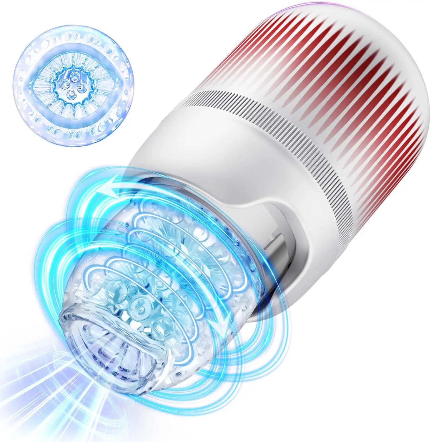 جهاز استمناء للرجال ألعاب جنسية للرجال - جهاز ضربة ذكر محمول مع 12 وضع دوار و4 أوضاع للسرعة وفم واقعي لـ P #1