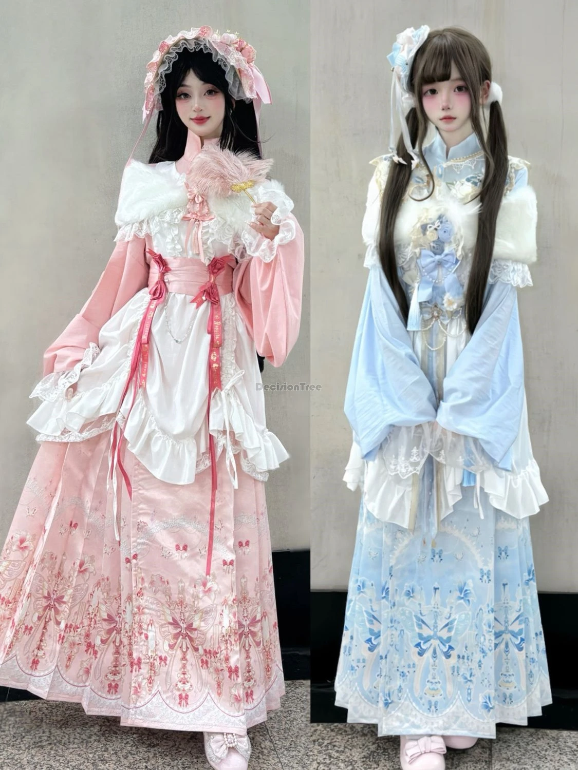 

2025 chinese improved retro fashion ancient ming dynasty style long sleeve outfit pleated half long skirt hanfu style lolita set