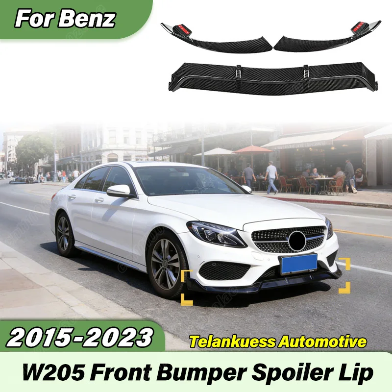 

Для Mercedes-Benz C-класса W205 C205 2015-2023: Комплект обвеса с передним бампером и спойлером (накладка)