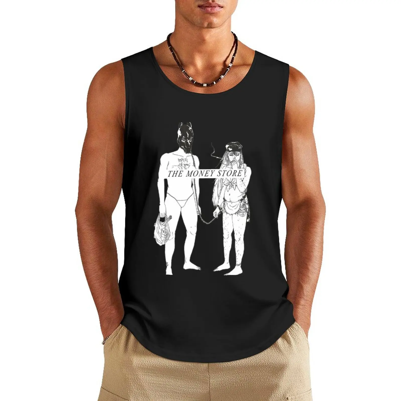 

death grips the money store album cover (censored) Tank Top anime clothes sleeveless t-shirts for men plain t-shirt