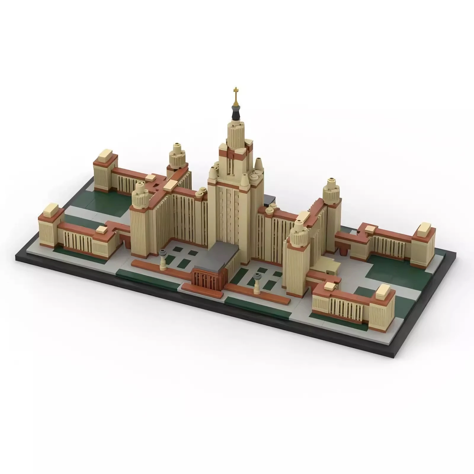 MOC Moscow State University Skyline Architecture Street View Series Assembly High difficulty Building Block Model Set Male