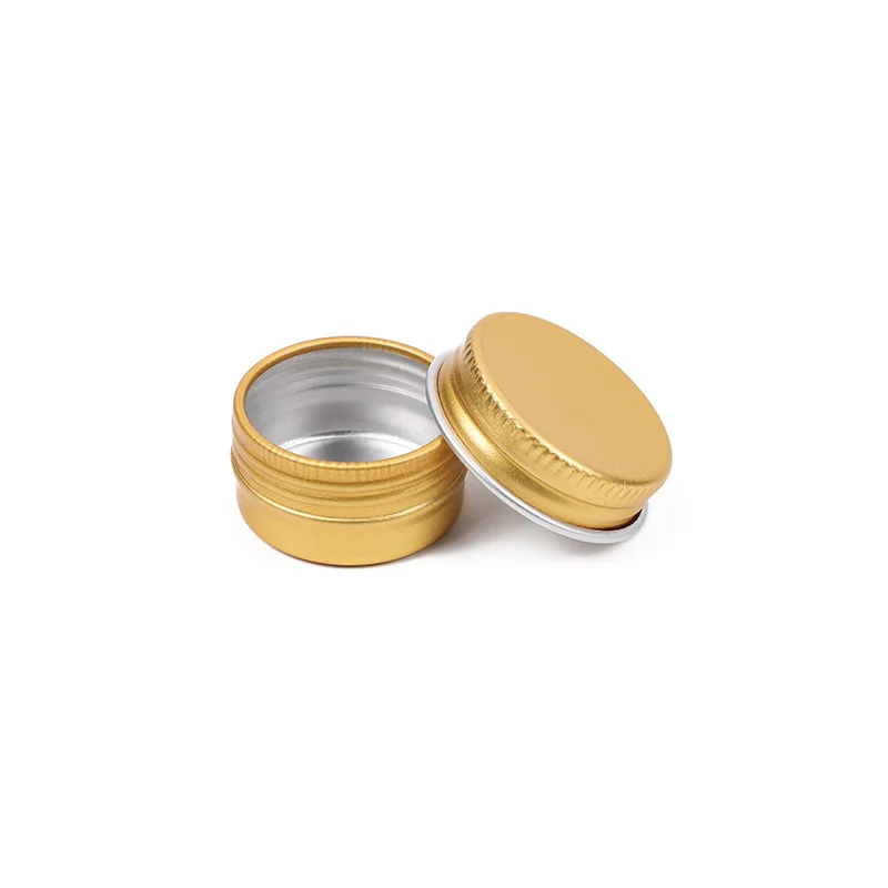 200pcs 5g Mini Gold Aluminum Tins Empty Metal Cosmetic Containers Cans With Screw Lid Balm Nail Art Makeup Cream Jar Storage Box