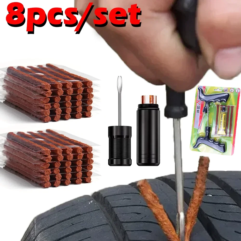 

Car Bike Truck Motorcycle Tire Repair Kit Highly Functional Universal Patch Strip Glue Garage Tool Set Auto Moto Repair Tools
