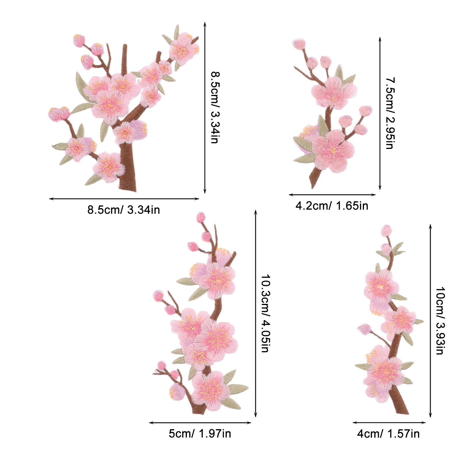 8 pçs apliques de flores bordadas flor de pêssego costurar em remendos para roupas jeans mochilas diy bordado charme
