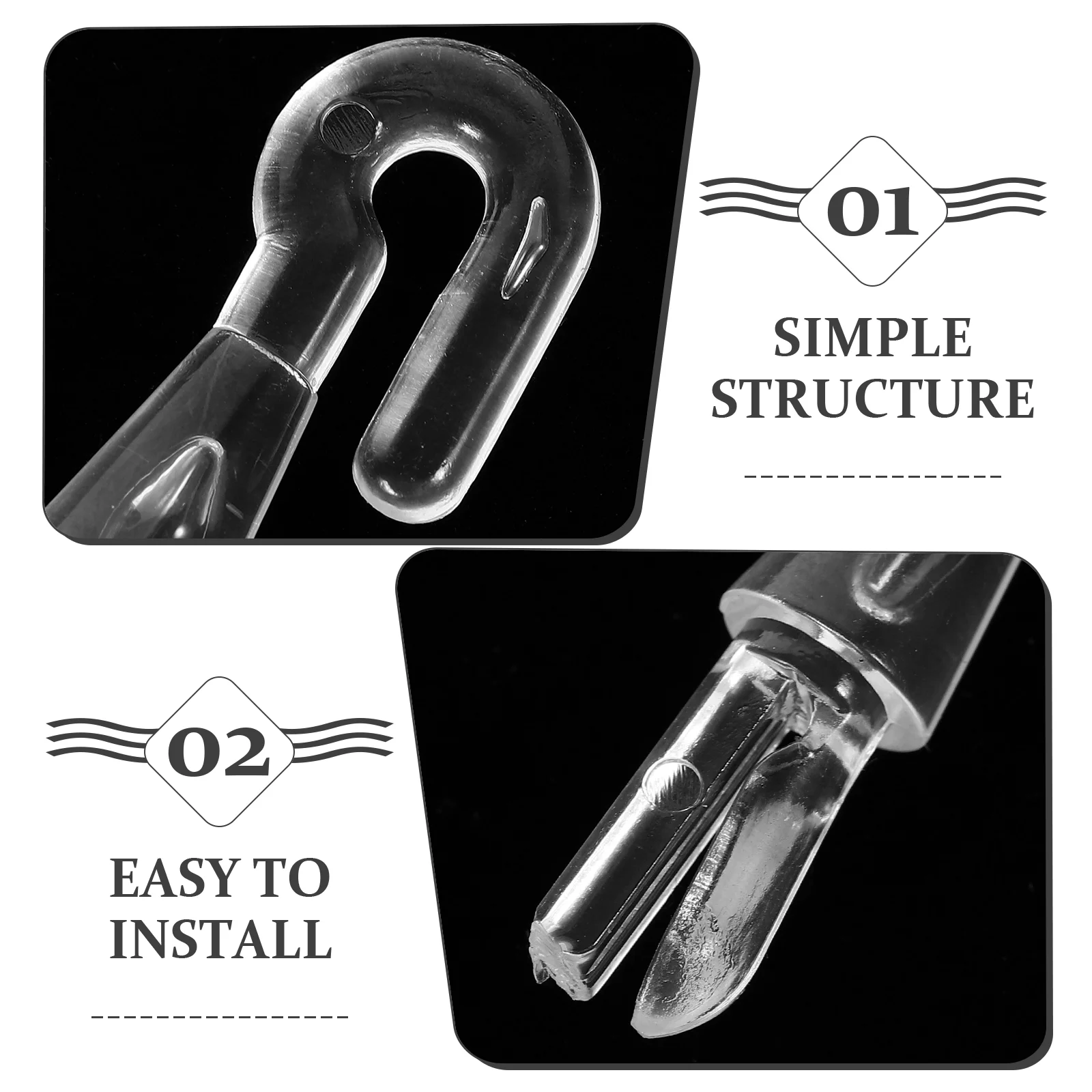 6 Pcs Shutter Turn Rod Head Curtain Hooks Blind Replacement Wand Replacements Connector Small Parts Plastic Mini Window