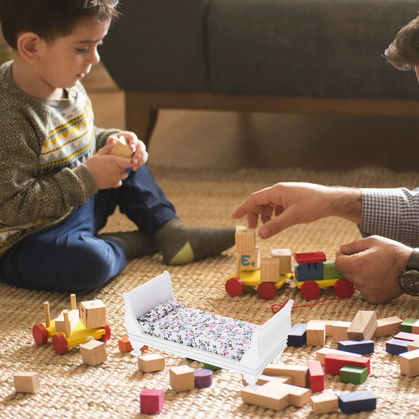 

Authentic Mini Wooden Bed for Dollhouse Interiors Compact Scale Bedroom Furniture with Refined Details Tiny Home Scene Accessory