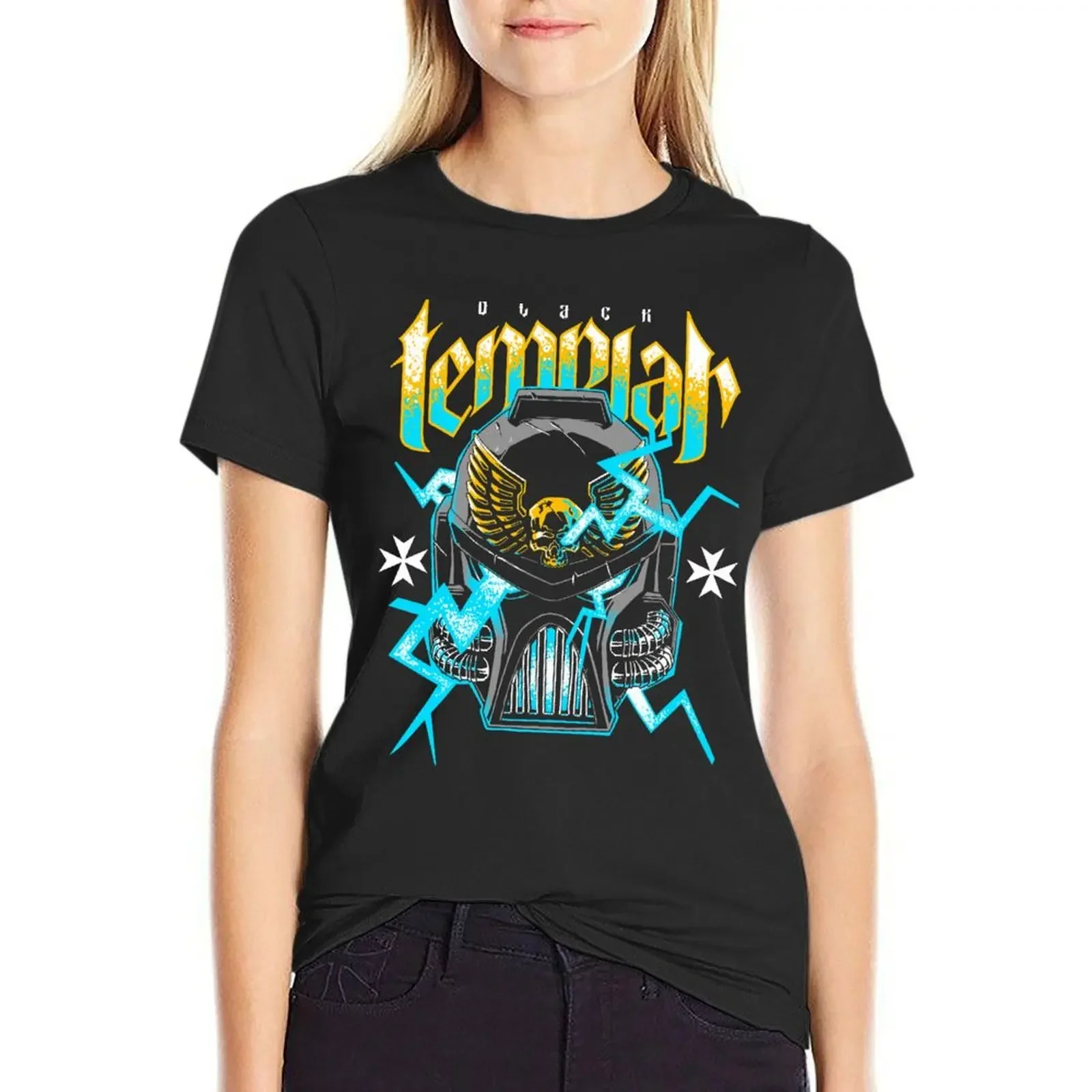 

Black Templar Metal T-Shirt anime clothes aesthetic clothes customs design your own vintage Women tops