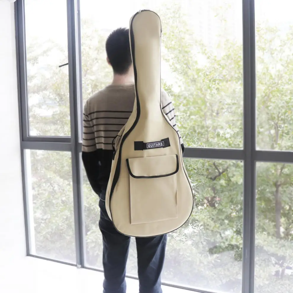 40/41 Inch Oxford Fabric Acoustic Guitar Double Straps Padded Guitar Soft Case Gig Bag Waterproof Backpack