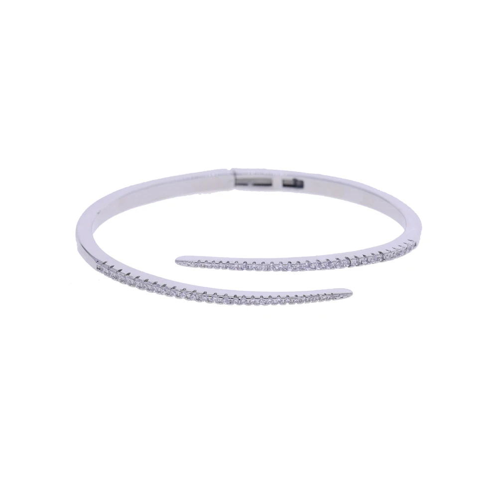 2026 Neues Klassisches Funkelndes Kubisches Zirkonium CZ Offenes Armband für Damen Modischer Beliebter Schmuck Geschenk für Party Hochzeit – Detail 5