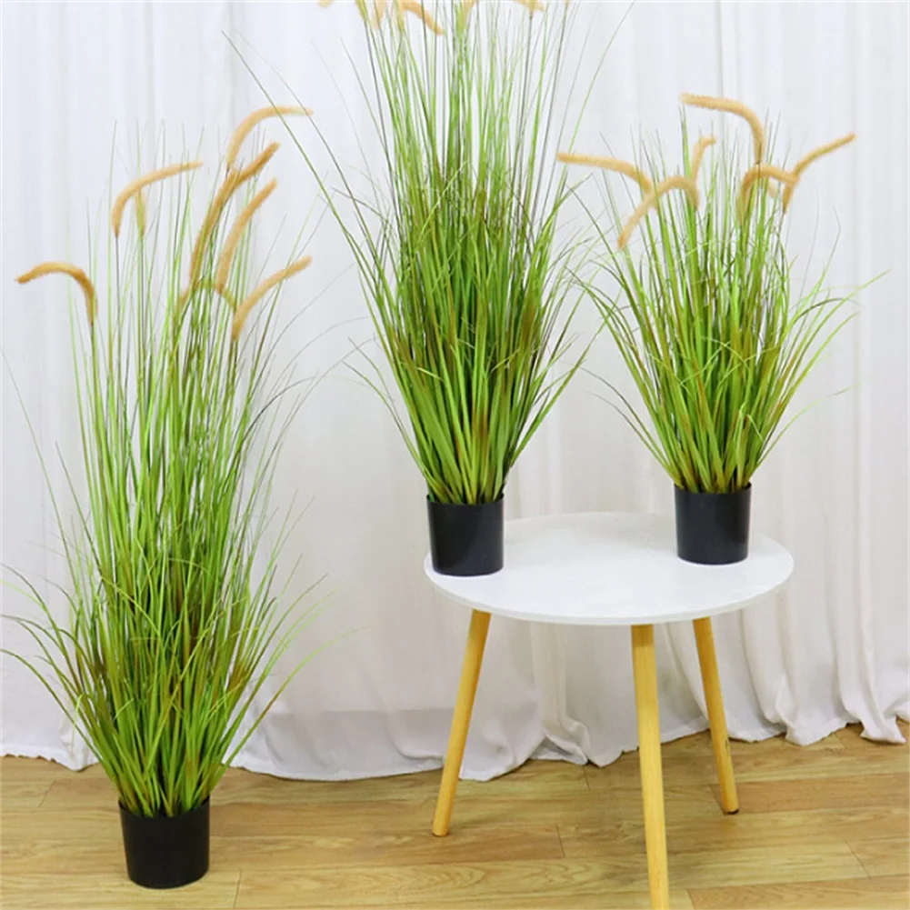 

2pcs Artificial Grass Plants 47" Tall Outdoor Artificial Plants Artificial Grass with Pots Fake Grass Plant for Indoor Outdoor