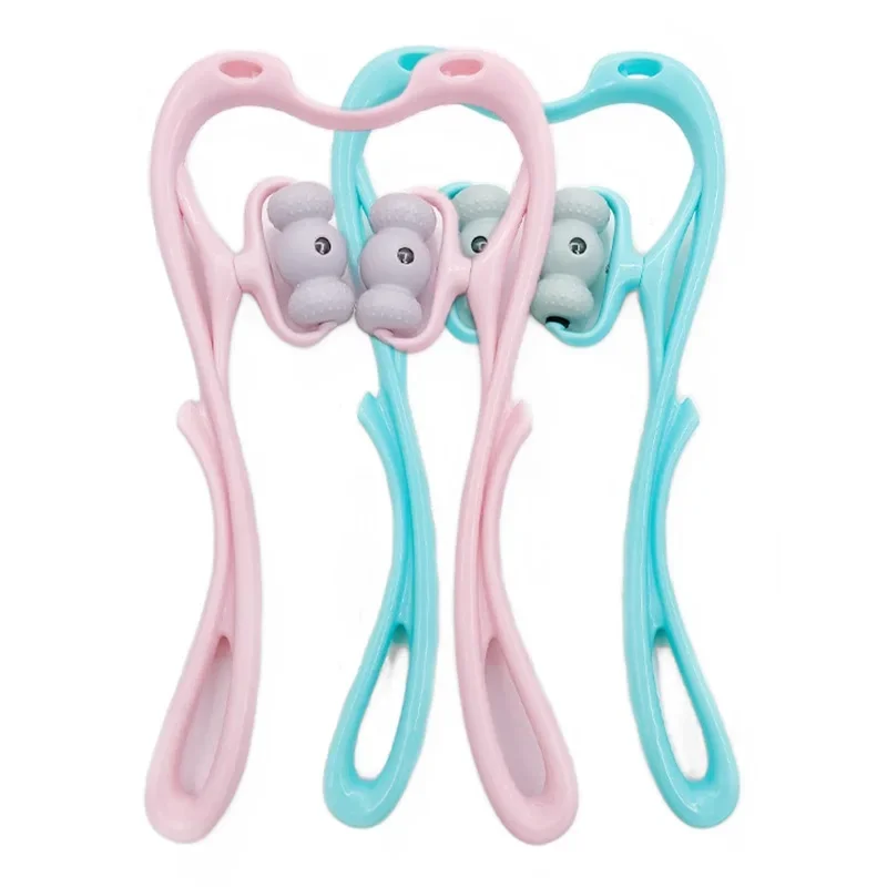 1 قطعة مدلك عنق الرحم ، مشبك رقبة يدوي متعدد الوظائف أسطوانة العجن 6 كرات مدلك استرخاء الكتف والرقبة