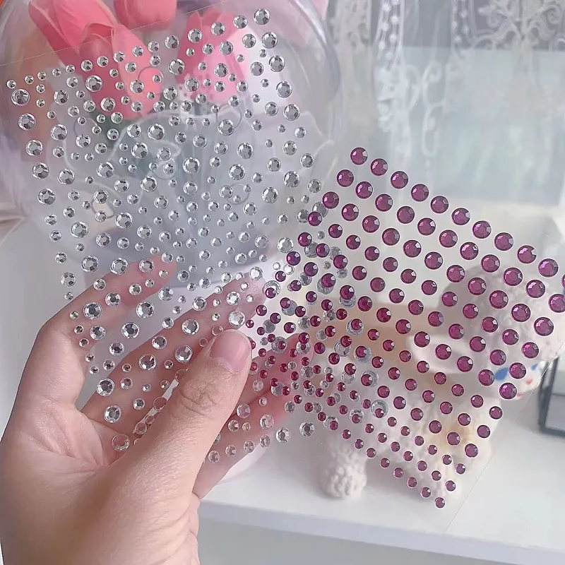 Pegatina facial de diamantes de imitación 3D, joyería brillante para la cara, accesorios de festivales, piedras faciales para cristales de