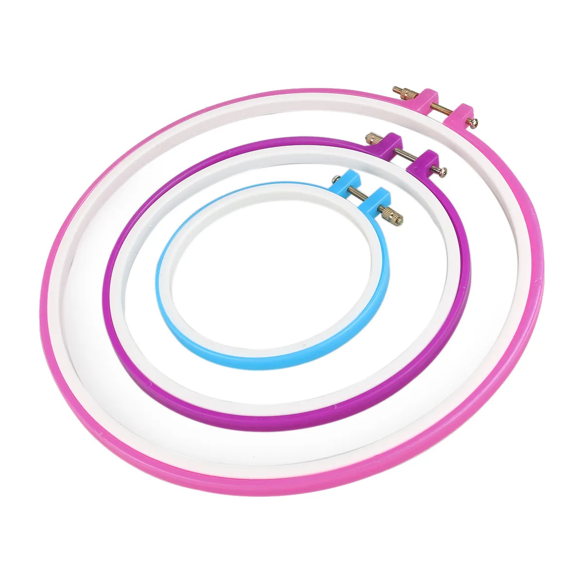 

5Pcs PP Plastic Embroidery Hoop Set 12.7cm 16.5cm 20Cm 24Cm 27.2cm Random Color Embroidery Ring for Cross Stitch Needlework