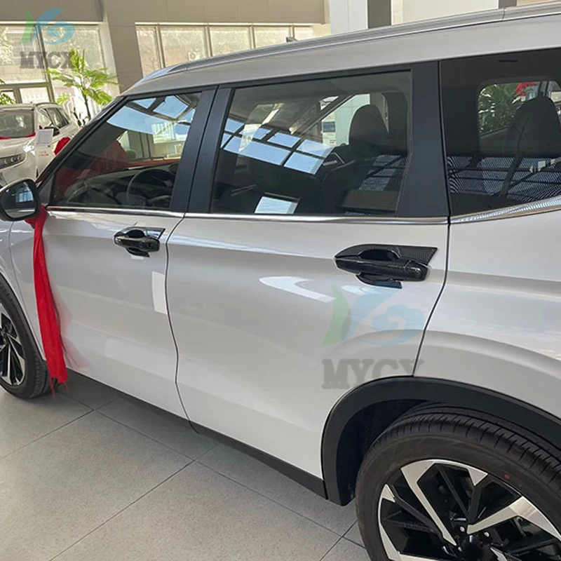 

RHD LHD For Mitsubishi Outlander 2022 2023 ABS chrome carbonfiber Car Side Door Handle bowl Catch Cover Protection Trim