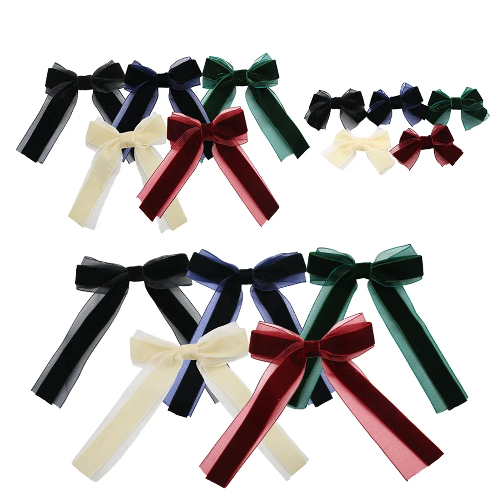 

velvet ribbon mesh Hair Bows Cute Hairpins Girls Hair Clips Barrettes Solid Clip Kids Headwear Fashion Hair Accessories