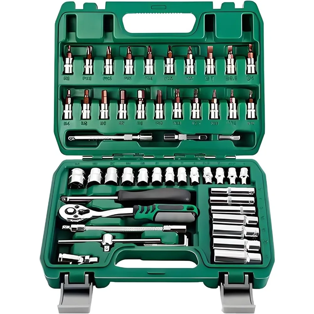 

Набор инструментов для ремонта автомобиля, 53 шт./компл., многофункциональный гаечный ключ с храповым механизмом, набор ручных инструментов для ремонта автомобилей и мотоциклов с жестким хранилищем