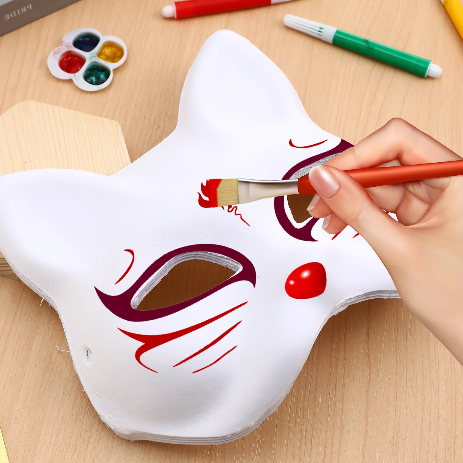 20 pçs máscaras de papel sem pintura leve diy masquerade festa acessórios traje de halloween prop decorativo festival feminino