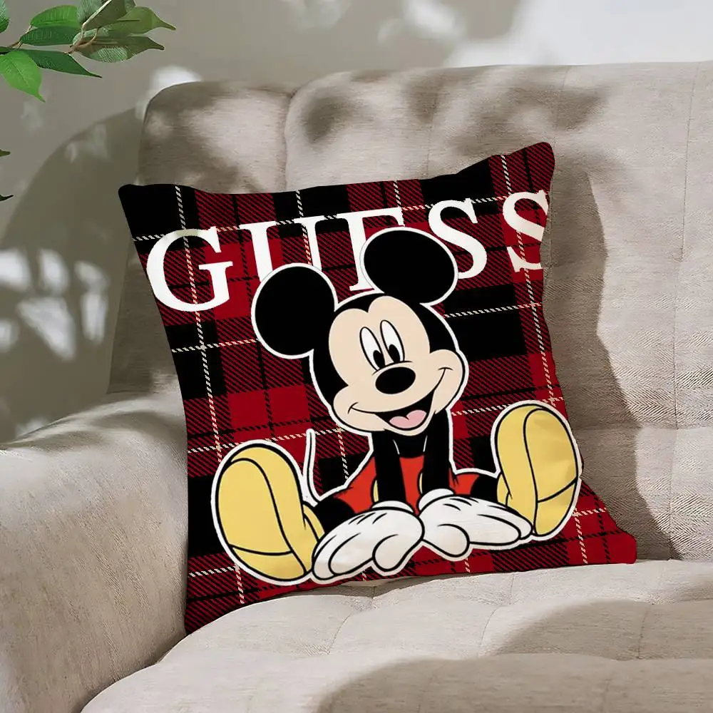 C-Disney M-Mickey Minnie G-GueSs كيس وسادة غطاء الوسادة لينة لطيف رمي كيس وسادة لسيارة أريكة المخدة البوليستر مع