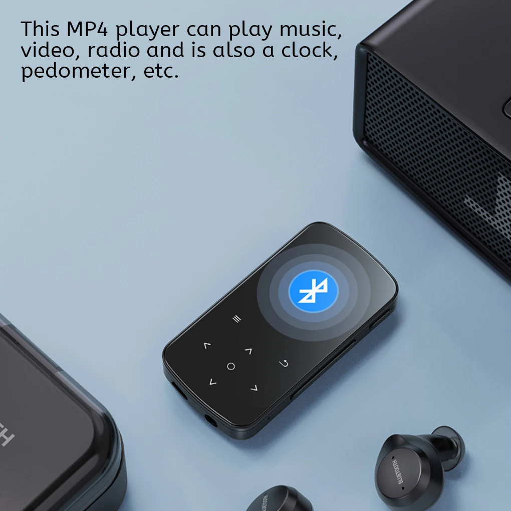 Bluetooth-compatible 4.2 Portable High Resolution MP4 MP3 Player Clip on Button 32GB Music Players Voice Recorder Radio