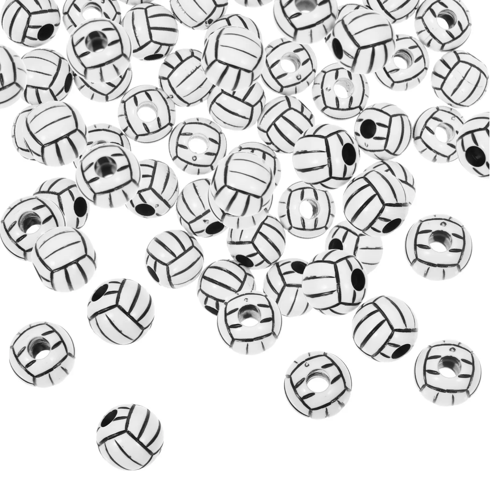 

100 Pcs Acrylic Volleyball Bead DIY Jewelry Accessories Sports Bracelet Necklace Making Loose Beads Decorations