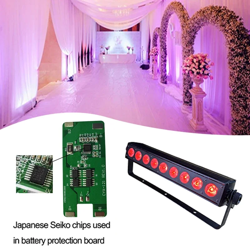 9*18w Disco DJ Battery Powered Wall Washer Wireless DMX Led Stage Light Bar