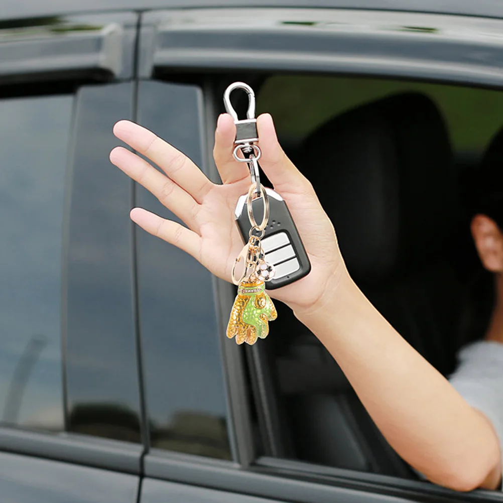 

2 Pcs Football Glove Keychain Metal Hanging Ring for Luggage Schoolbag Car Bag Purse Gifts Novelty Souvenir Team Sports