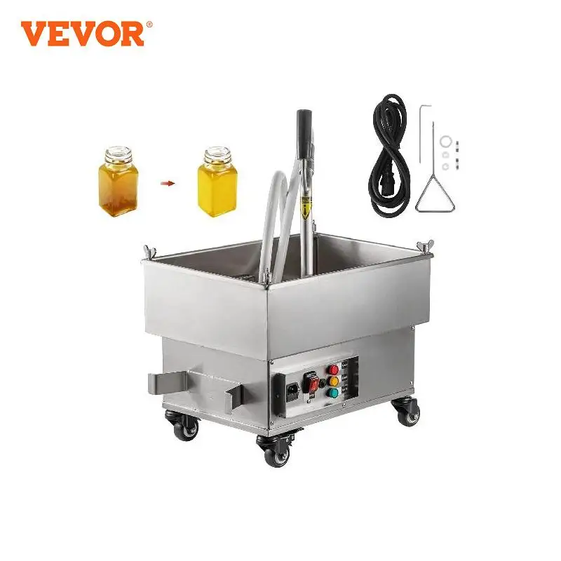 VEVOR Mobile Fryer Filter 22/40/58L Capacity, Mobile Frying Oil Filtering System w/ 10 L/min Pump & Oil Hose,300W 5L/m Flow Rate