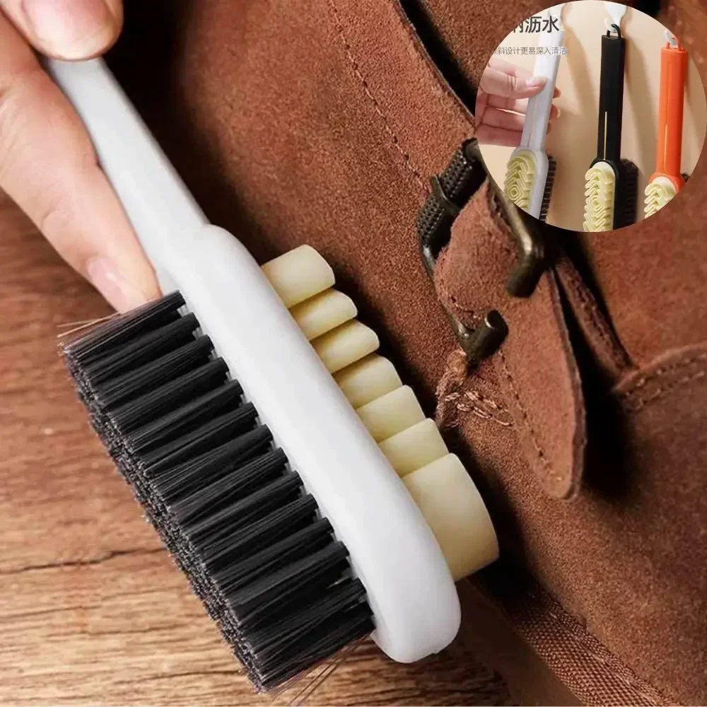

Double-Sided Shoe Brush Soft Bristled Brush For Sneakers Suede Cleaning Brush Shoe Care Long Handle Boot Cleaner Stain Removal