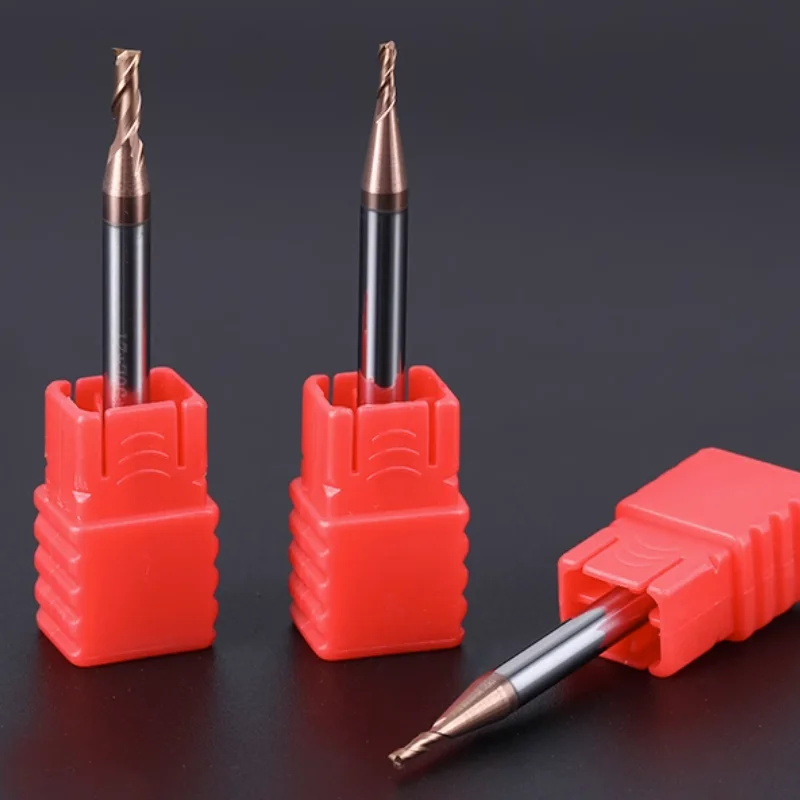 2F CJ HRC55 Decimal Point Milling Cutter Tungsten Steel Alloy Keyway Coated Flat Bottom Cutter End Milling Cutter