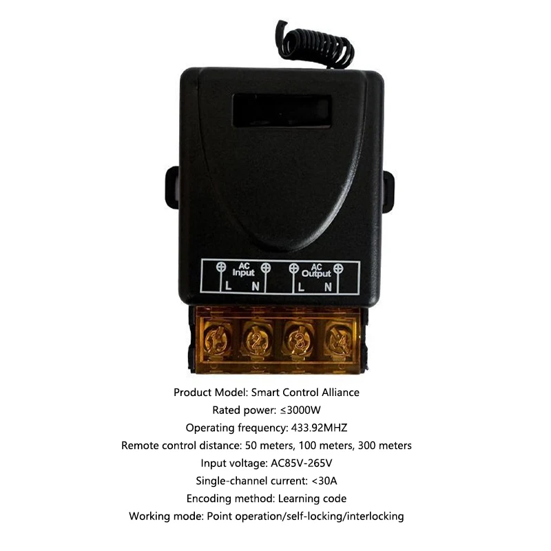 433MHz Wireless Remote Control Switch for Water Pump Motor Remote Control Switch High-power 220V Remote Control Switch