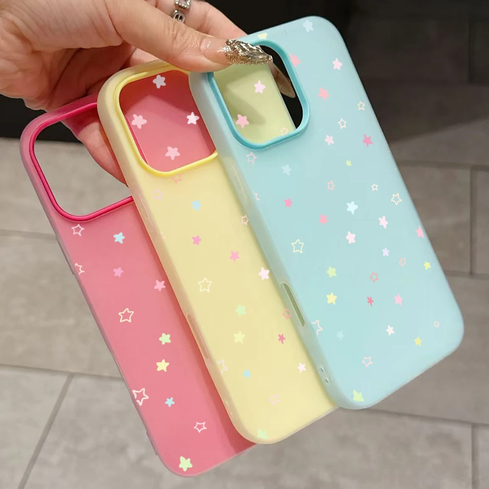 Niedliche Bunte Sternenhülle für Samsung Galaxy S26 S25 S24 S23 Ultra A57 A37 A56 A55 A54 A53 A17 5G A36 A35 A34 S21FE S22 Plus Cover – Detail 1