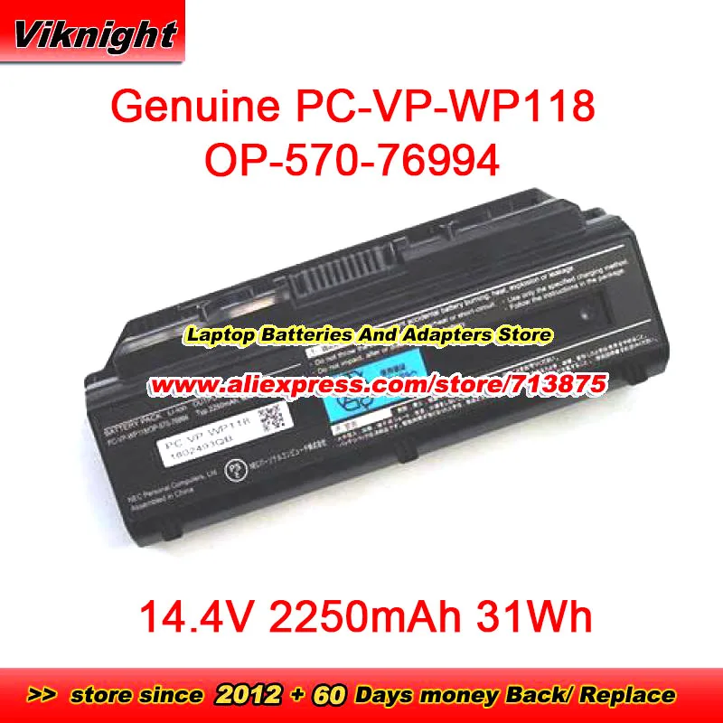 

Genuine PC-VP-WP118 OP-570-76994 Battery For NEC LAVIE LL770 PC-LL370ES6B PC-LL850ES6B 14.4V 31Wh