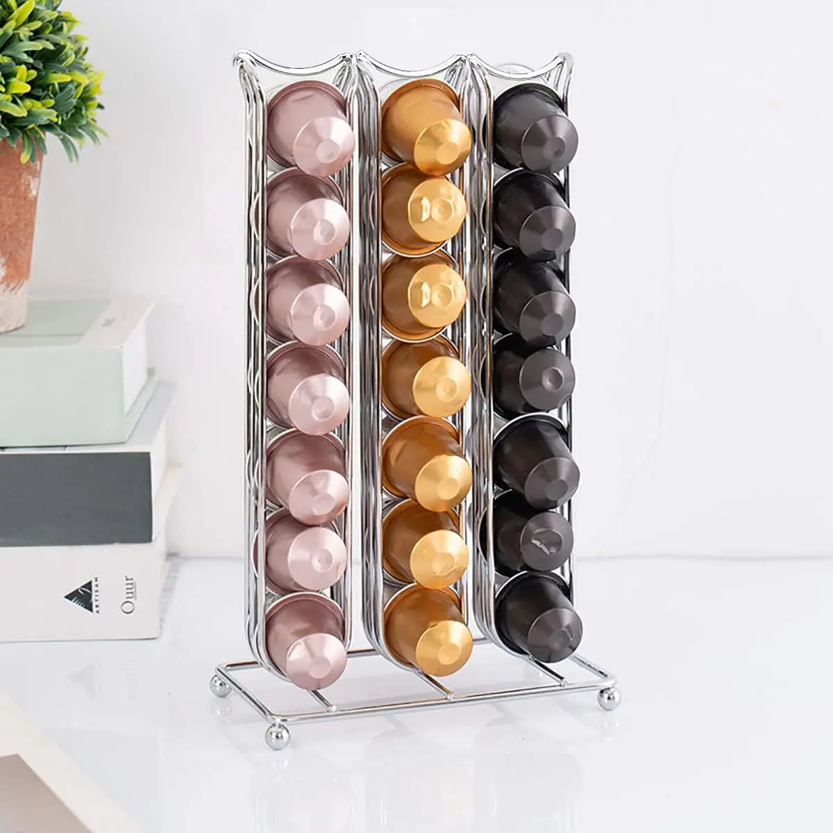 Gold Kaffee Kapsel halter Kaffee 42 Nespresso Kapseln Spender Lagerung Soporte Capsulas Pod Caffee Pods Organizer Stand