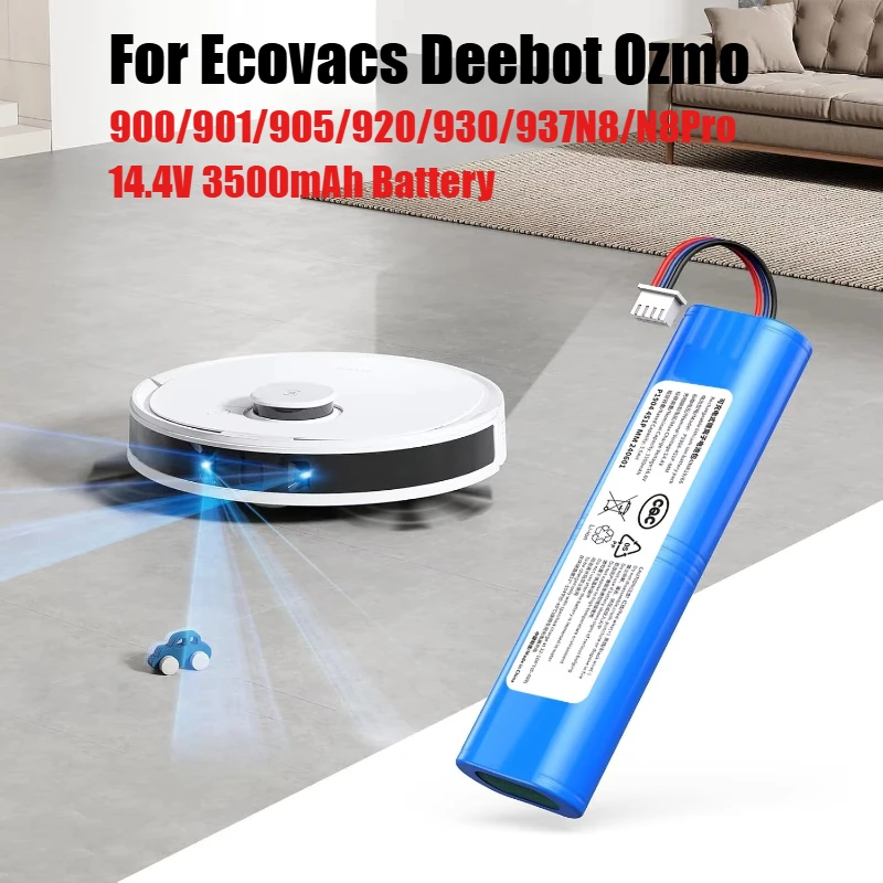 Сменный аккумулятор для Ecovacs Deebot Ozmo 900,901,905,920,930,937,N8,N8 Pro Li-ION 14,4 В, аккумулятор для робота-пылесоса
