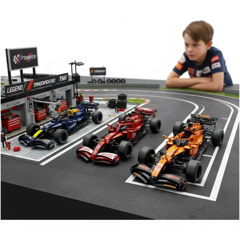 Bloques de construcción educativos para niños, 1000 Uds., coche de carreras de juguete, modelo 3D, estilo MOC creativo, película clásica multicolor, regalo