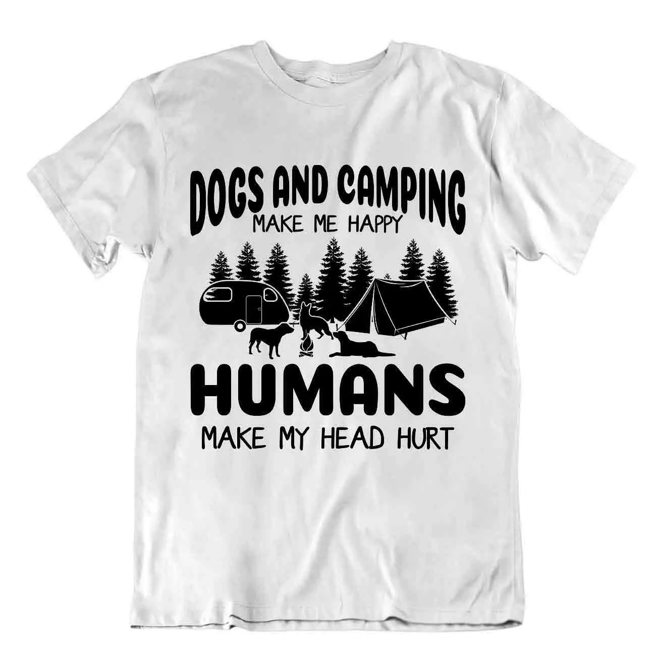 Camping Outside Trip Tshirt Tee Vintage Gift Cute Funny Outdoor Fresh Human Dogs