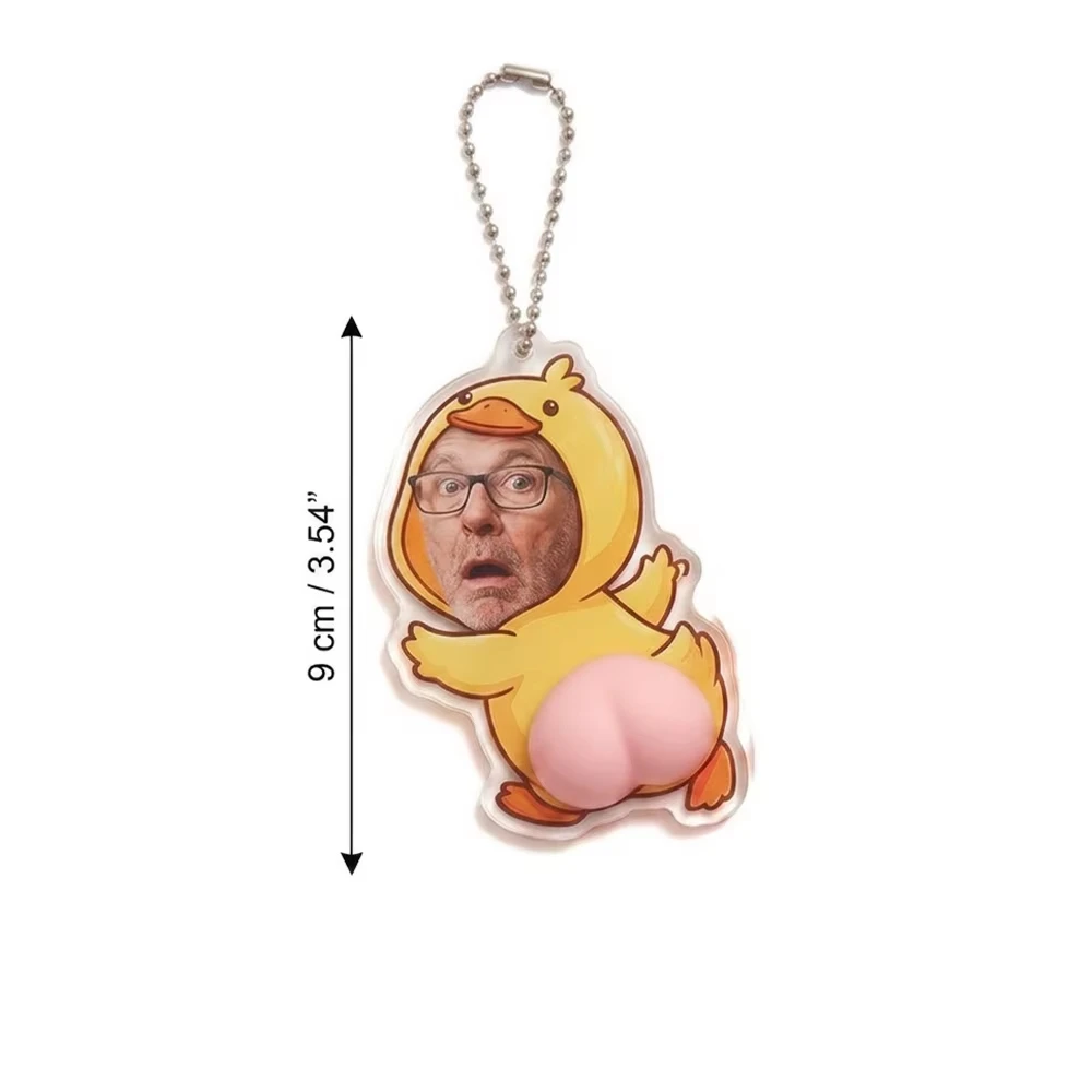 1/3/5pc Custom Face Keychain Personalized Photo Soft Squishy Butt  Keychain Funny Gift for Friends Birthday Party Backpack Charm