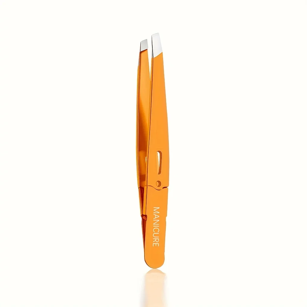 Professional Stainless Steel Eyebrow clip Precision Tweezers for Hair Removal High-Precision Slant Tip with Ergonomic Handle