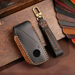 Leatehr Car Key Case for 2023 2024 BMW Energy I7 X7 G07 LCI IX I20 X1 U11 7 Series G70 G09 XM U06 G81 M3 Key Cover Accessories