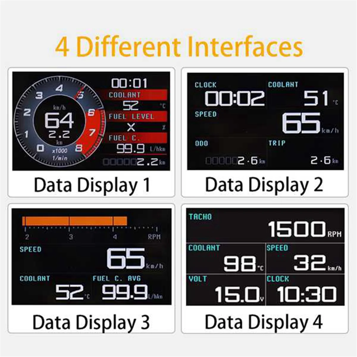 Car X50 Pro OBD2 HUD Gauge Meter Multi Functional Digital Dashboard Computer Auto Display Coolant Oil Temp Turbo Boost