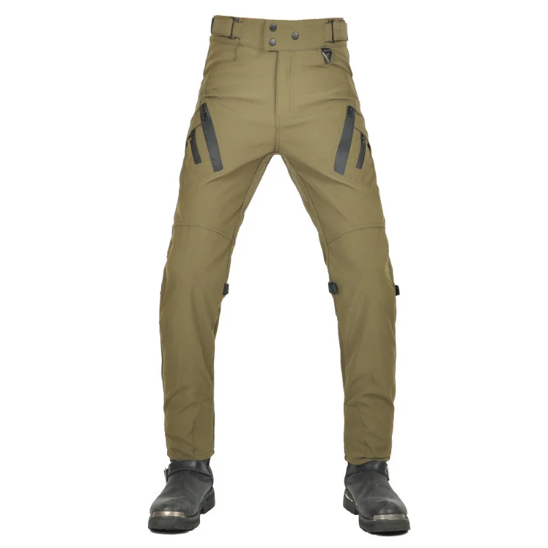 

Fashion Army Green High Waist Elastic Motorbike Riding Pants, Windproof Waterproof Breathable Anti Fall Motorcycle Trousers