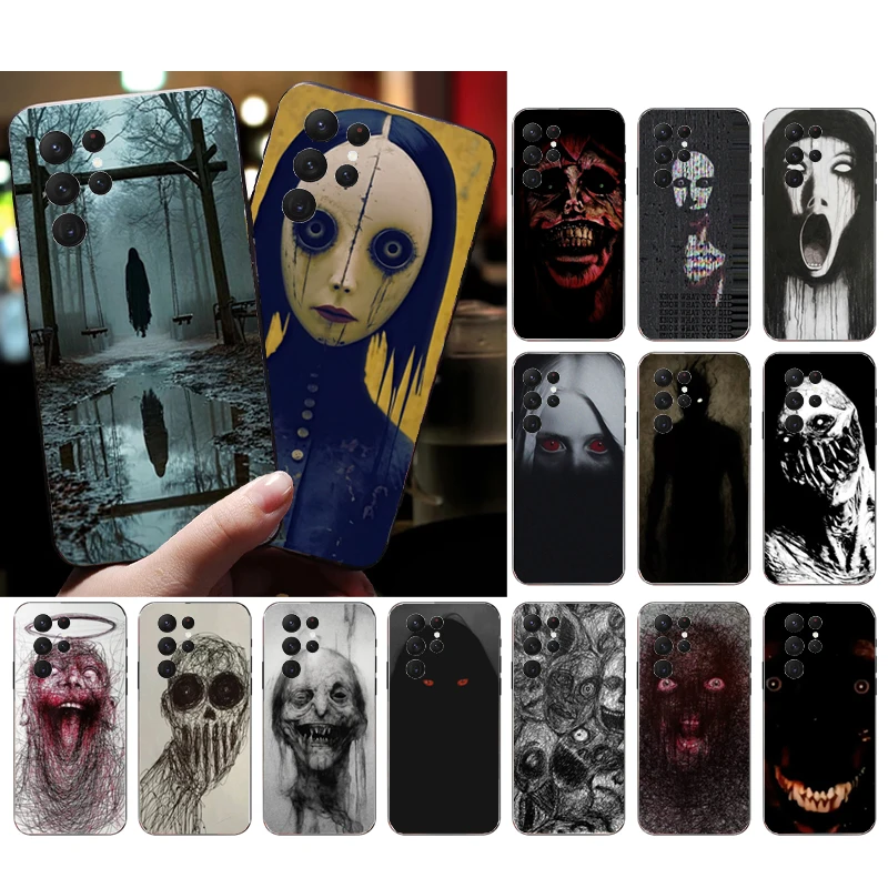 

Phone Case For Samsung Galaxy S25 S24 S23 S22 S21 Ultra S24 S23 S22 S21 S25 Plus S24 S20 FE Demon Face Evil Ghost